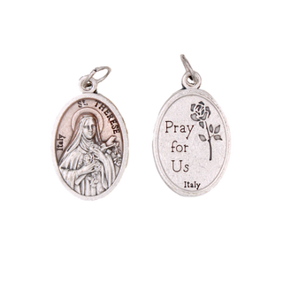 25-Pack - 3/4 inch Rose Enamel St Therese of Lisieux Pendant