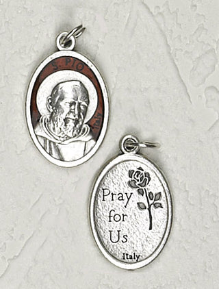 25-Pack - 3/4 inch Brown Enamel Padre Pio Pendant
