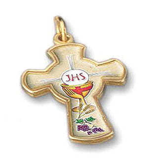 Bulk 1-1/4 Inch Communion Gold Tone Cross