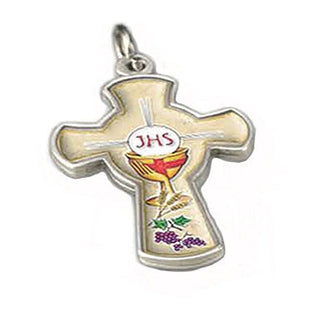 Bulk 1-1/4 Inch First Holy Communion Silver Tone Cross