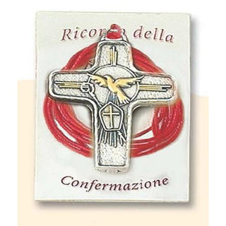 4-pack - 1-1/2 Inch Holy Spirit Two Tone Cross With Cord
