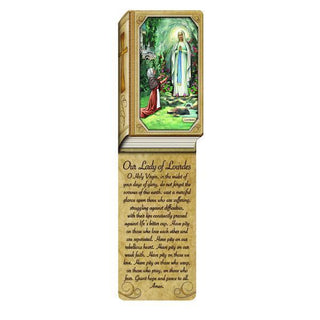 Book Shaped Laminated Bookmarks - Our Lady of Lourdes 25-pack