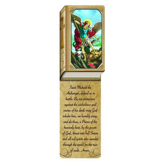 Book Shaped Laminated Bookmarks - Saint Michael 25-pack