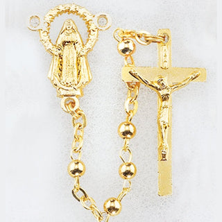 Gold Plated 4MM Round Bead Rosary - SALE
