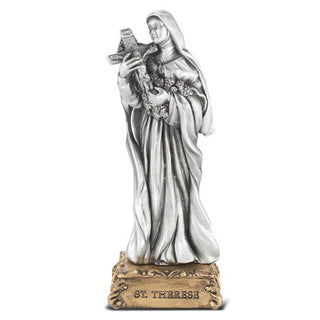 4" Pewter Statue Saint Therese Gift Boxed