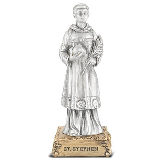 4" Pewter Statue St Stephen Gift Boxed