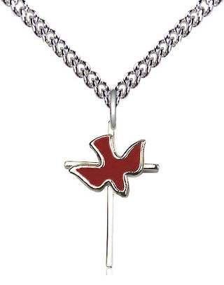 Sterling Silver Cross Holy Spirit Medal Religious Jewelry