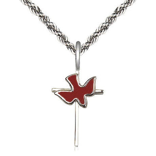 Sterling Silver Cross Holy Spirit Medal Religious Jewelry