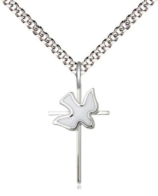 Sterling Silver Cross Holy Spirit Medal Religious Jewelry