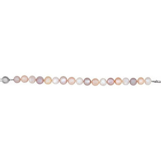 Sterling Silver Cultured Multi-Color Freshwater Pearl 7 3/4" Bracelet