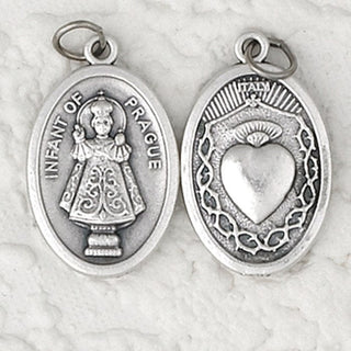 Bulk Infant of Prague / Sacred Heart Double Sided Medals