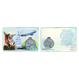 Saint Michael Laminated Prayer Card with Medal 25-pack