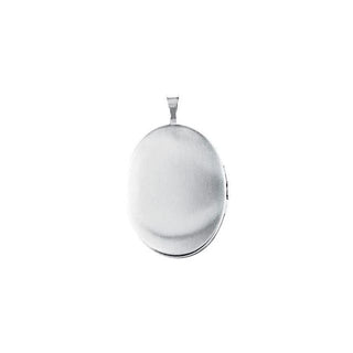 Sterling Silver .015 CT Natural Diamond Oval Cross Locket