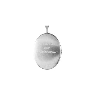 Sterling Silver Oval .015 CT Natural Diamond Footprints Locket 