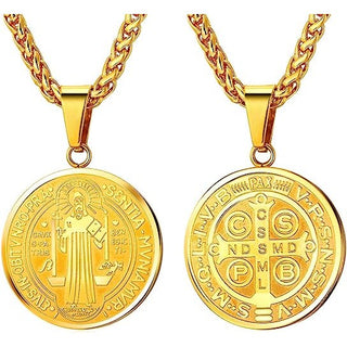 18K Gold-Plated St. Benedict Medal Necklace