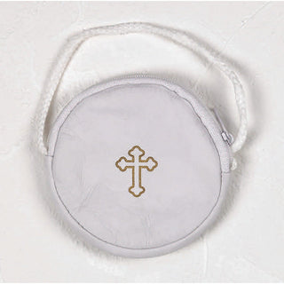 6-Pack - Black Round Rosary/Pyx Case- 4" x 3-1/2" - main product image | CatholicShop.com