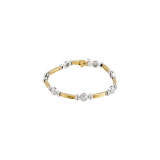 14K Yellow/White 1 CTW Natural Diamond Line 7" Bracelet