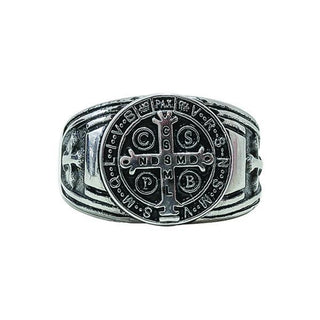 Silver-tone Premium St. Benedict Men - Large