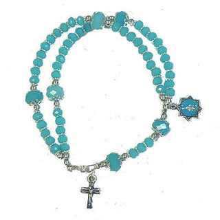 Blue Double Strand Bracelet with Lobster Claw Clasp 4-pack