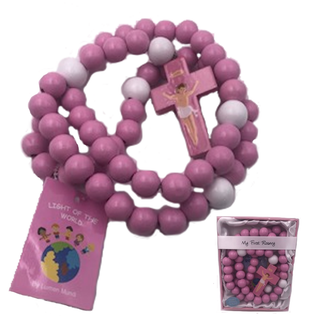 Rosary for Babies and Children with Pink Cross