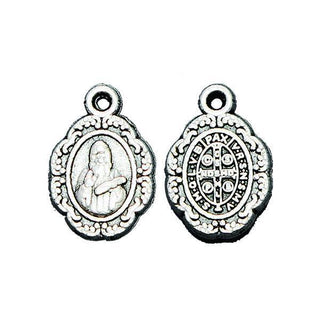Silver-tone Bracelet Medal - Saint Benedict 50-pack