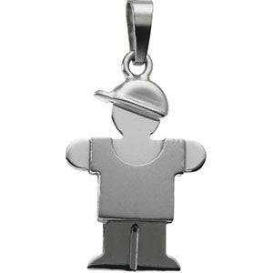 14K White Gold Kids Hugs Boy Pendant at Catholic Shop