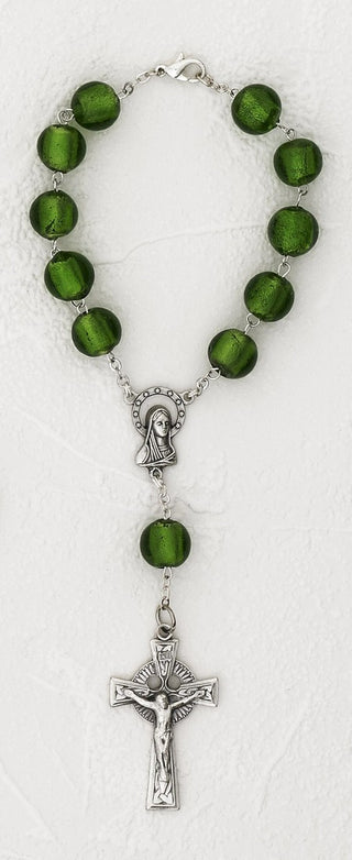 Irish Murano Glass Celtic Auto Rosary