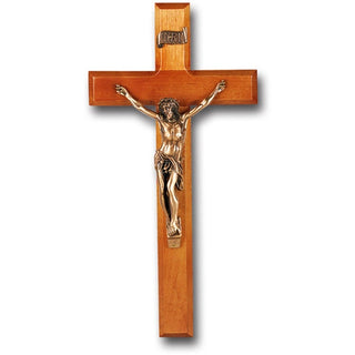 12" Cherrywood Cross With Museum Gold Corpus
