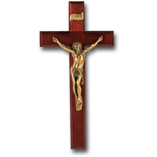 12" Dark Cherry Cross with Museum Gold Corpus