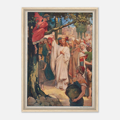 Zacchaeus in the Sycamore Tree Framed Canvas
