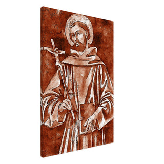 Franciscan Saint with Crucifix Sepia Canvas Print