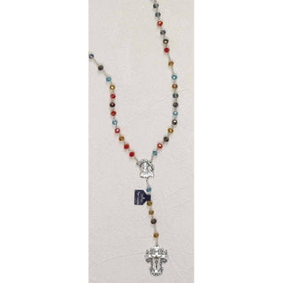 Multi Color REAL Crystal Rosary In Rosary Case
