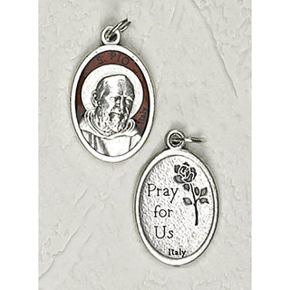 Bulk Saint Pio Double Sided Brown Enamel Medals