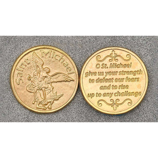 Bulk Gold Tone Token - Saint Michael