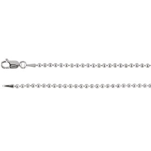 30-inch Bead Chain with Lobster Clasp - Sterling Silver