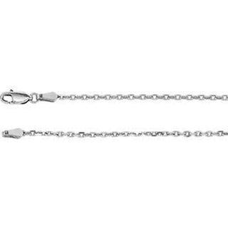16-inch Diamond Cut Cable Chain with Lobster Clasp - 14K White Gold