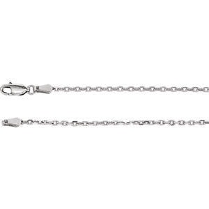 20-inch Diamond Cut Cable Chain with Lobster Clasp - Sterling Silver