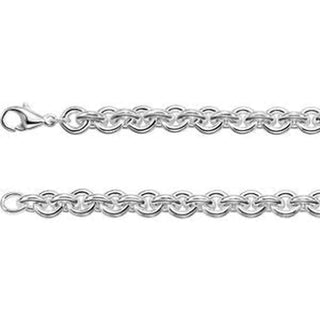 17-inch Round Cable Chain with Lobster Clasp - Sterling Silver