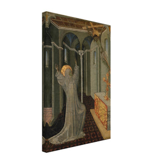 Kneeling Saint Before the Crucifix Canvas Print - view 3