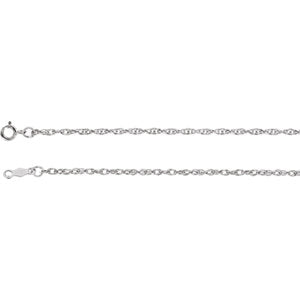 18-inch 1.5MM Rope Chain with Spring Ring - 14K White Gold