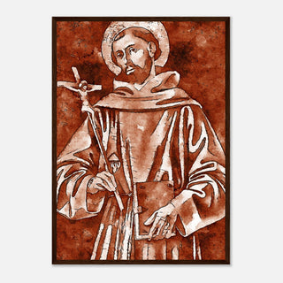 Sepia Franciscan Saint with Crucifix Framed Print - view 19
