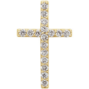 14K Gold 1/6 CTW Petite Diamond Cross Pendant