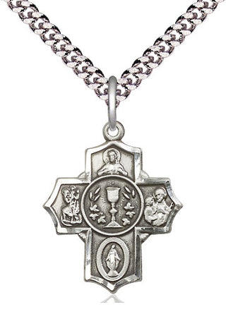 Pewter Communion 5-Way Medal Religious Jewelry