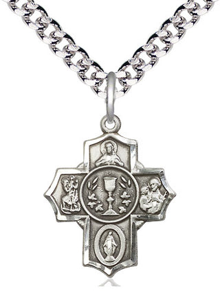 Pewter Communion 5-Way Medal Religious Jewelry