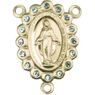 14kt Gold Miraculous Rosary Center Rosary Center