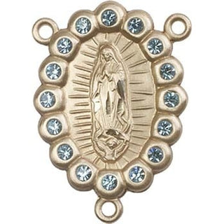 14kt Gold Our Lady of Guadalupe Rosary Center Rosary Center
