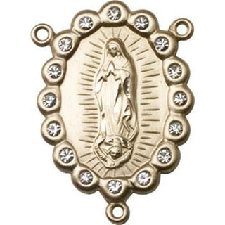 14kt Gold Filled Our Lady of Guadalupe Rosary Center Rosary Center