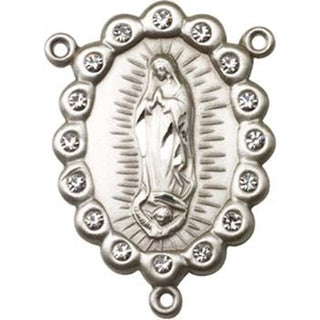 Sterling Silver Our Lady of Guadalupe Rosary Center Rosary Center