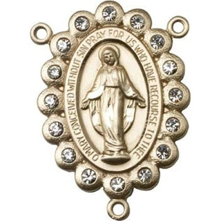 14kt Gold Miraculous Rosary Center Rosary Center