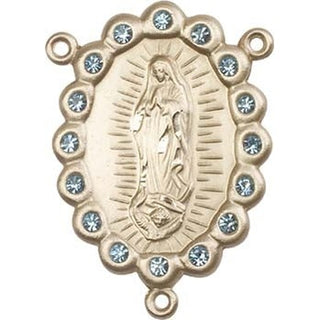 14kt Gold Filled Our Lady of Guadalupe Rosary Center Rosary Center